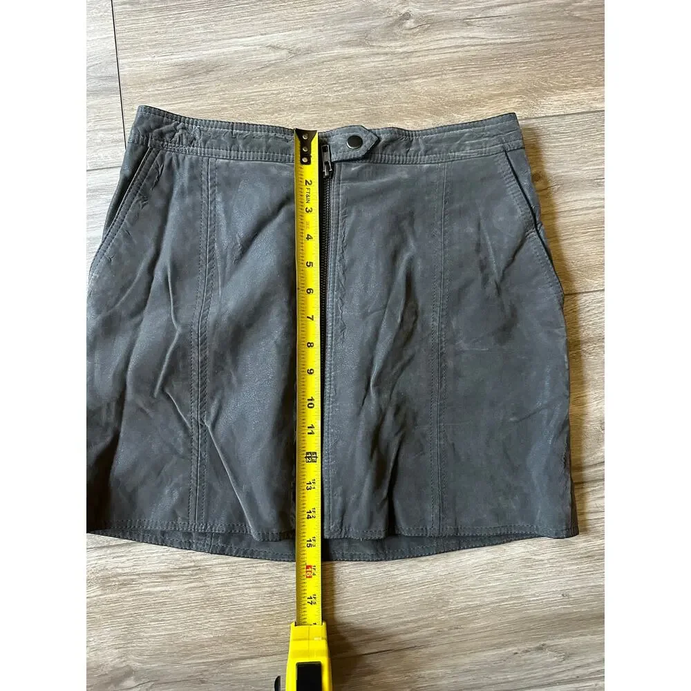 Free People Get Into the Grove Faux Suede Gray Mini Skirt size 6